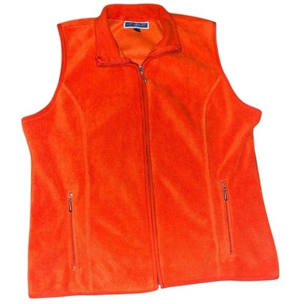 Karen Scott orange fleece vest XL